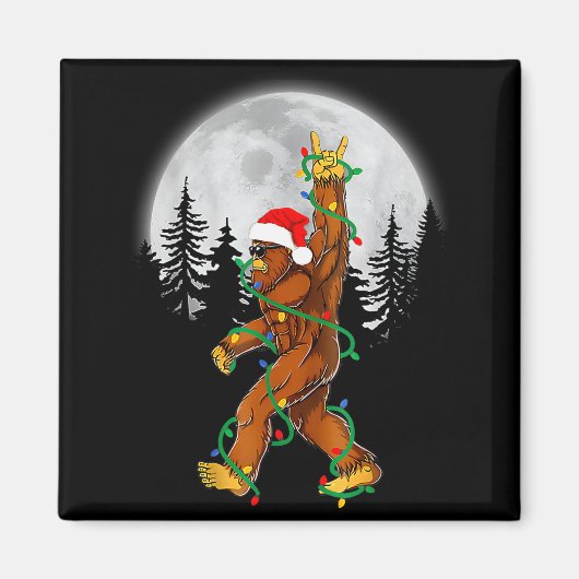 Bigfoot Weihnachtsmann Weihnachtsbaum Lichter Lust Magnet (Vorne)