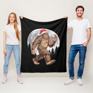 Bigfoot Weihnachtsmann Weihnachtsbaum Lichter Xmas Fleecedecke