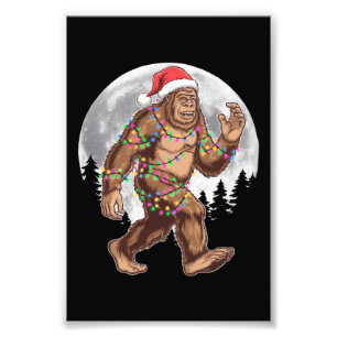 Bigfoot Weihnachtsmann Weihnachtsbaum Lichter Xmas Fotodruck