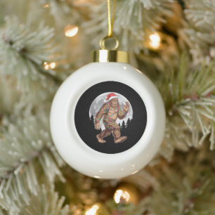 Bigfoot Weihnachtsmann Weihnachtsbaum Lichter Xmas Keramik Kugel-Ornament