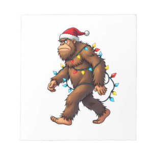 Bigfoot Weihnachtsmann Weihnachtsbaum Lichter Xmas Notizblock