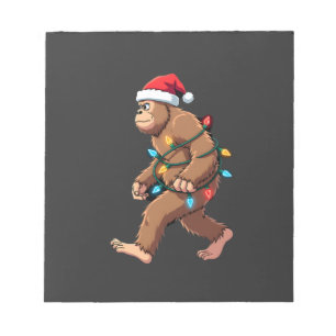 Bigfoot Weihnachtsmann Weihnachtsbaum Lichter Xmas Notizblock