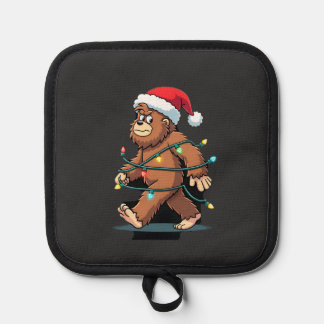 Bigfoot Weihnachtsmann Weihnachtsbaum Lichter Xmas Topflappen