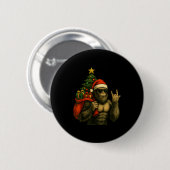 Bigfoot Weihnachtsmann Weihnachtsbaum Rock On Lust Button (Vorne & Hinten)