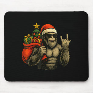 Bigfoot Weihnachtsmann Weihnachtsbaum Rock On Lust Mousepad