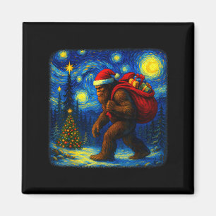 Bigfoot Weihnachtsmann Weihnachtsstern Nacht Sasqu Magnet