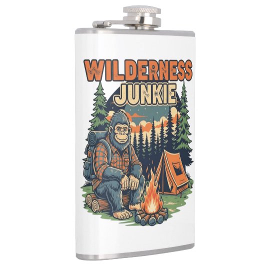 Bigfoot Wildness Junkie Retro-Design Flachmann (Rechts)