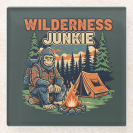 Bigfoot Wildness Junkie Retro-Design Glasuntersetzer