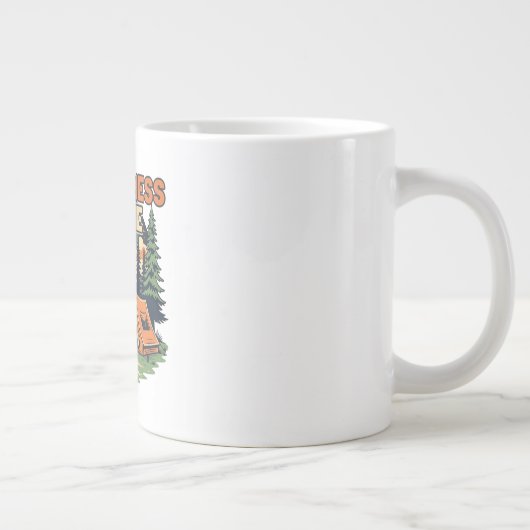 Bigfoot Wildness Junkie Retro-Design Jumbo-Tasse (Rechts)