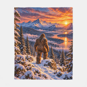 Bigfoot Winter Mountain Aussichts-Fleece-Decke Fleecedecke