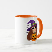 Bigfoot Witch with Pumpkin Halloween Tasse (VorderseiteRechts)