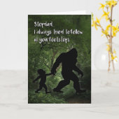 Bigfoot with Child Father's Day for Stepdad Karte (Gelbe Blume)