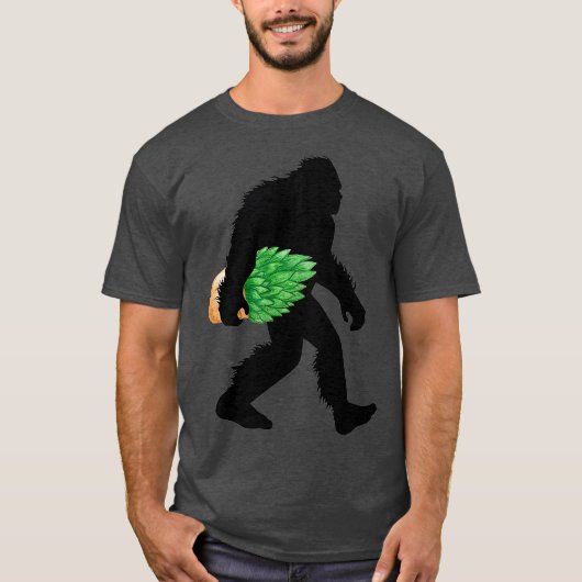 Bigfoot With Succulent Sasquatch Cactus Plant T-Shirt (Vorderseite)