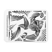 Bigfoot Woodcut Graphic Magnet (Horizontal)