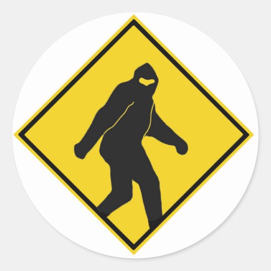 Bigfoot Xing Runder Aufkleber (Vorderseite)