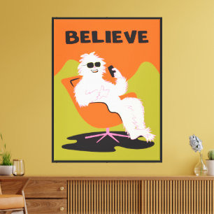 Bigfoot Yeti retro Mod Pop Art Handy Leinwanddruck