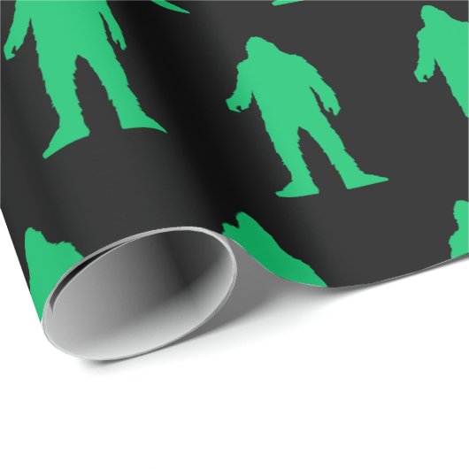 Bigfoot Yeti Sasquatch Neon Grünbuch Geschenkpapier (Rolleneckpunkt)
