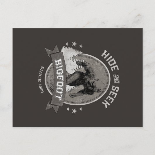 Bigfoot Yeti. Sasquatch. Retro, Vintag. Postkarte (Vorderseite)