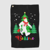 Bigfoot Yeti Sasquatch Weihnachten Glaube Weihnach Golfhandtuch (Vorderseite)