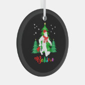Bigfoot Yeti Sasquatch Weihnachten Glaube Weihnach Ornament Aus Glas (Vorderseite Rechts)