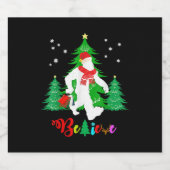 Bigfoot Yeti Sasquatch Weihnachten Glaube Weihnach Schaumweinetikett (Einzelnes Label)
