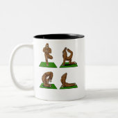 Bigfoot Zen Yoga Posen Funny Fantasy Zweifarbige Tasse (Links)
