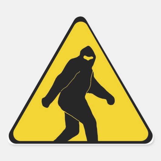 Bigfoot Zone Dreieckiger Aufkleber (Vorderseite)