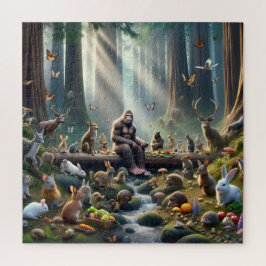 Bigfoot's Forest Picnic Woodland Animals Nature Puzzle