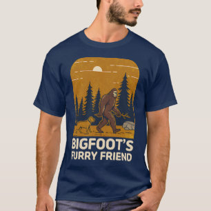 Bigfoot's Furry Friend - Walking mit Hund T-Shirt