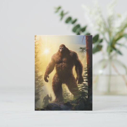 Bigfoots in der Forrest Postcard Postkarte (Stehend Vorderseite)