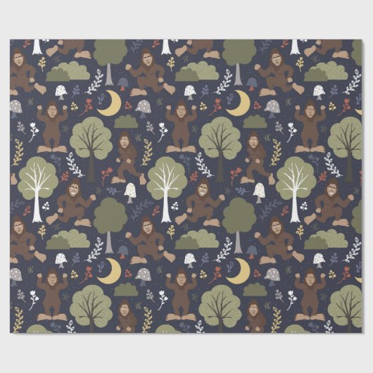 Bigfoots Mitternachtswaldabenteuer Geschenkpapier (Flach)