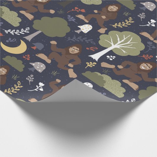 Bigfoots Mitternachtswaldabenteuer Geschenkpapier (Ecke)