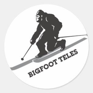 Bigfootteles-Aufkleber Runder Aufkleber