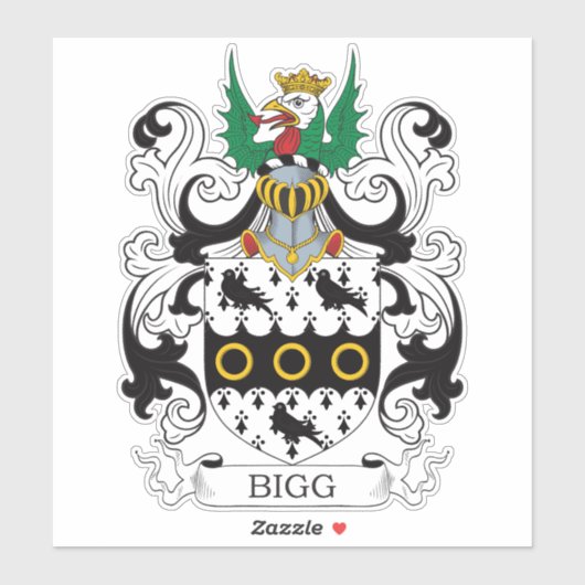 Bigg Familienwappen Aufkleber (Blatt)