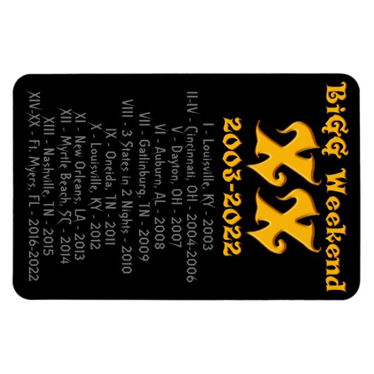 BiGG Weekend XX History Magnet (Horizontal)