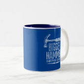 Bigger Hammer Handyman Services White Gfx Blue BG Zweifarbige Tasse (VorderseiteRechts)