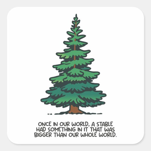 Bigger than our whole world 2 quadratischer aufkleber (Vorderseite)