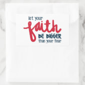 Bigger than your fear rechteckiger aufkleber (Tasche)