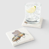 Biggie-Bienen-Untersetzer Steinuntersetzer (Seitenansicht)