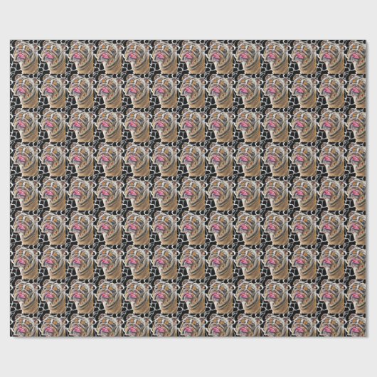 Biggie das Bulldog Animal Gram Wrapping Paper Geschenkpapier (Flach)