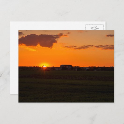 Biggleswade Sunset Postkarte (Vorne/Hinten)