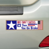 #BigGovernment sind zum Kotzen, dann geht es kaput Autoaufkleber (Auf Auto)