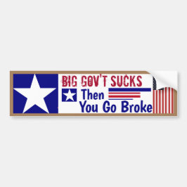 #BigGovernment sind zum Kotzen, dann geht es kaput Autoaufkleber