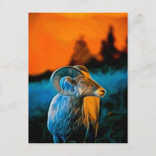 Bighorn bei Sonnenuntergang Postkarte
