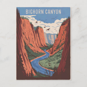 Bighorn Canyon im Vintage-Stil Postkarte