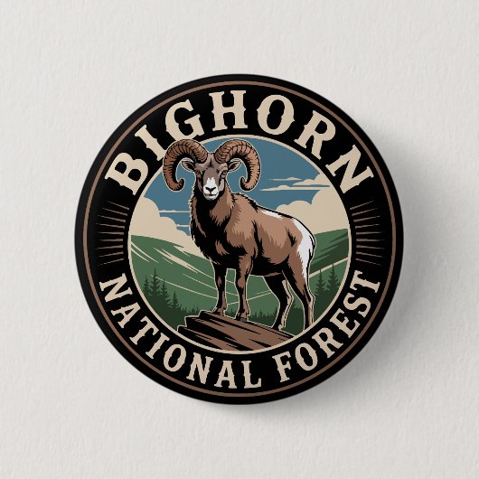 Bighorn National Forest Bighorn Sheep Button (Vorderseite)