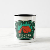Bighorn National Forest Camping Zweifarbige Tasse (Mittel)