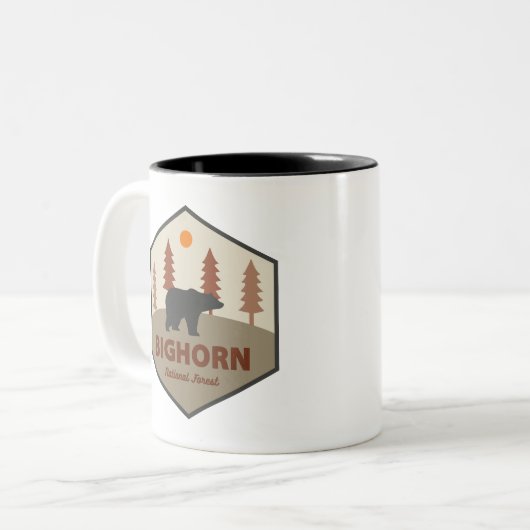 Bighorn National Forest Wyoming Bear Zweifarbige Tasse (Vorderseite Links)