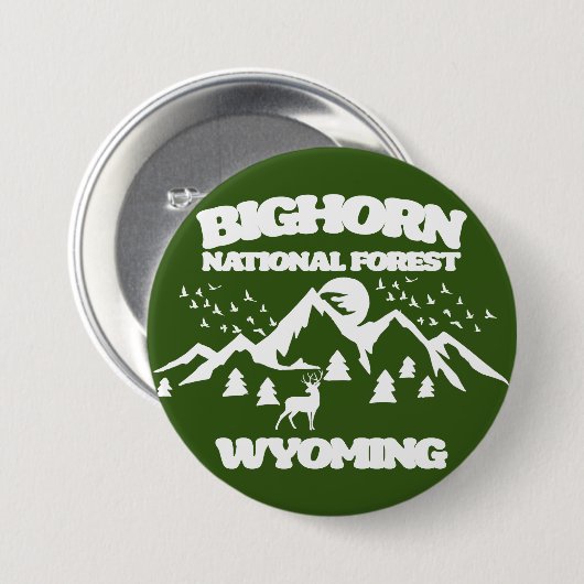 Bighorn National Forest Wyoming Button (Vorne & Hinten)