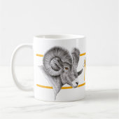 Bighorn Ram Animal Art Aries Zodiac-Zeichen Monogr Kaffeetasse (Links)